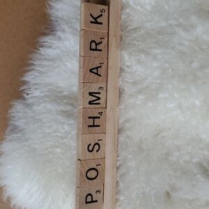 POSHMARK Scabble sign glued onto tile holder.